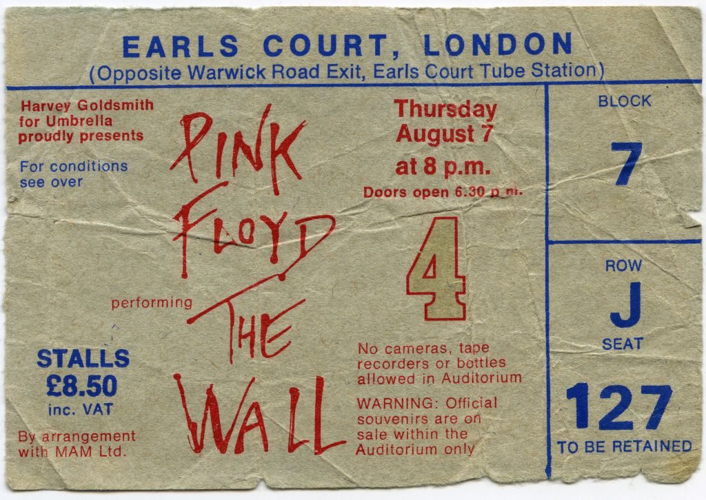 Ticket to Pink Floyd The Wall concert