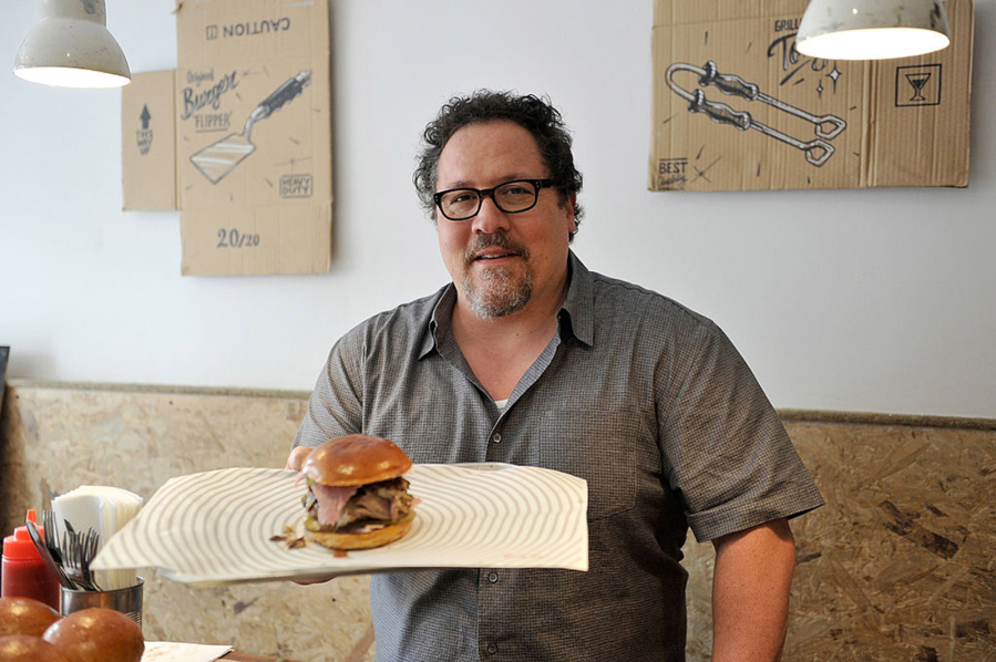 Jon Favreau attends a photocall for new film &quot;Chef&quot; at Patty &amp; Bun in London, England.  Patty &amp; Bun have created a new burger on the menu for the release of the film.