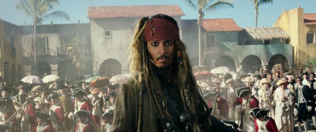 Johnny Depp como el Capitán Jack Sparrow en Piratas del Caribe
