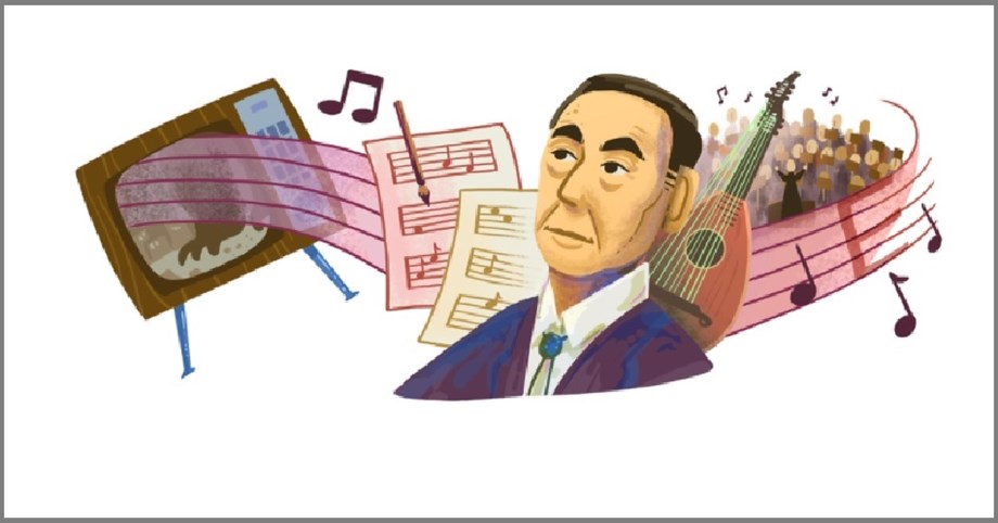Un garabato con el logotipo de Google para honrar al compositor japonés Akira Evokube en su 107 cumpleaños