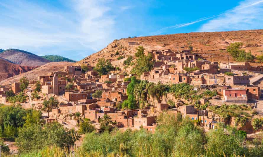 Pueblo bereber en el Parque Nacional Toubkal, Marruecos