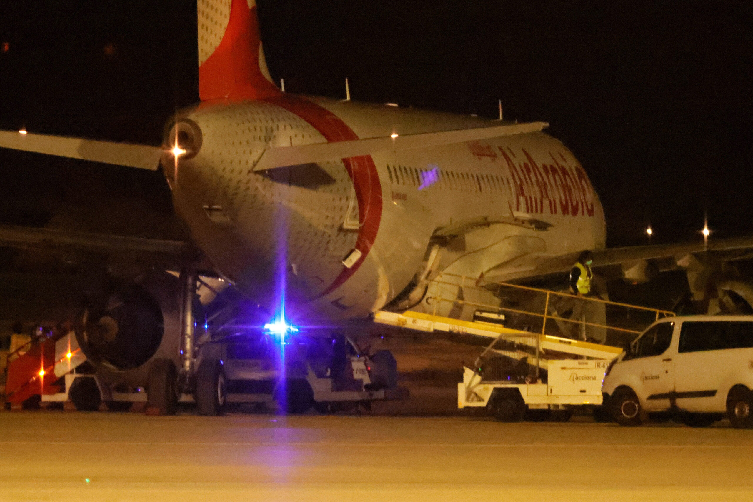 Cati Clader/EPA-EFE/ShutterstockThe AirArabia plane is pictured after making an emergency landing at Palma de Mallorca