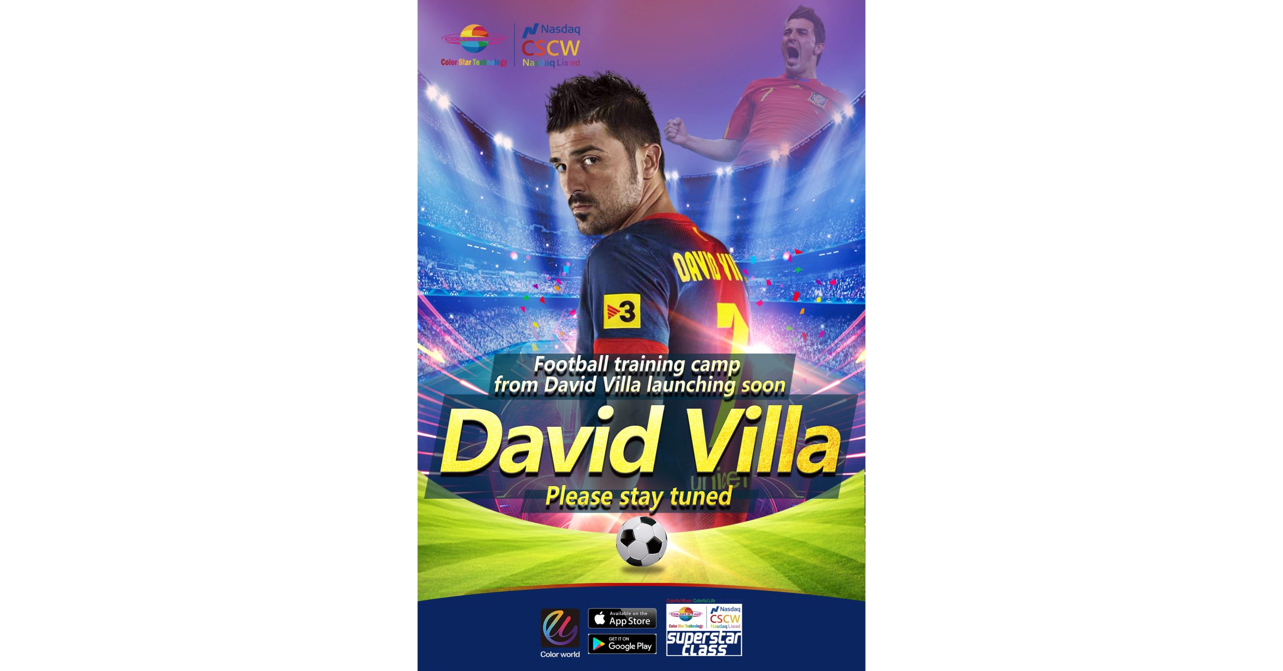 CSCW) para lanzar oficialmente el curso en línea impartido por la estrella del fútbol David Villa Sánchez el 1 de enero de 2022