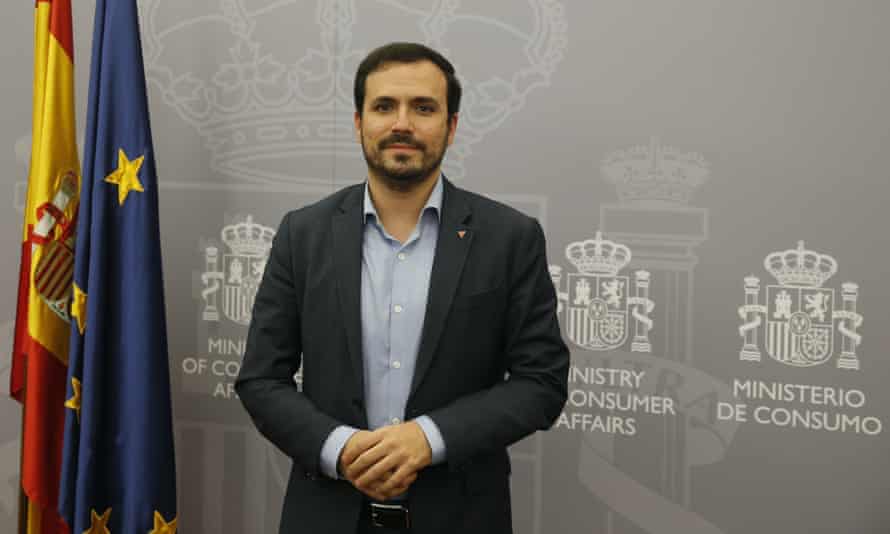 Alberto Garzón en el Ministerio de Consumo de Madrid.