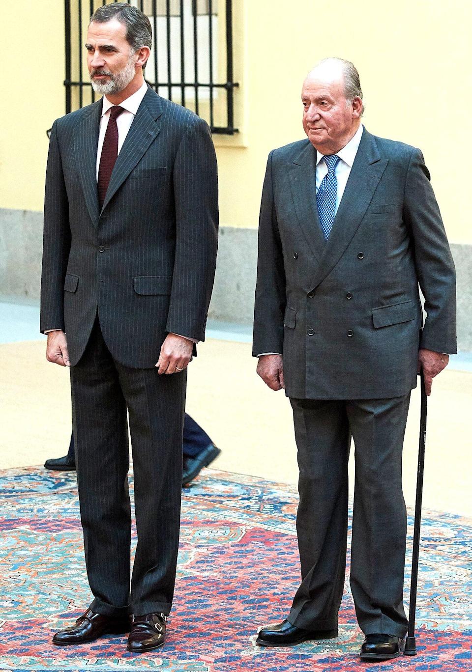 El rey Felipe VI de España y el rey Juan Carlos