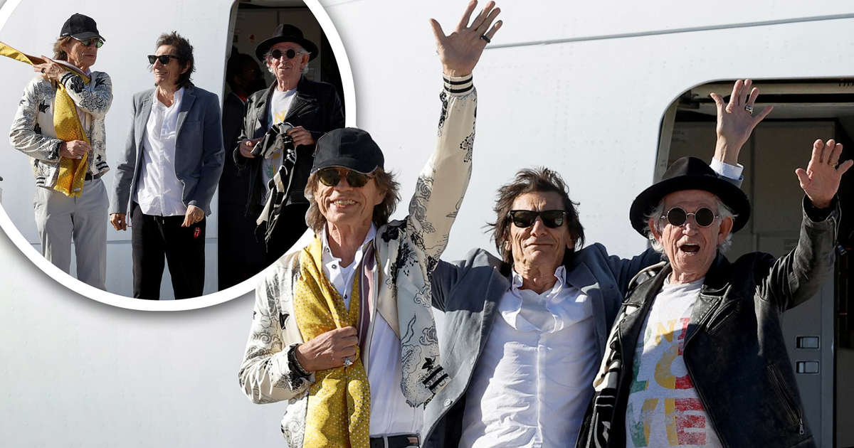 Parece que los Rolling Stones están de muy buen humor cuando aterrizan en España