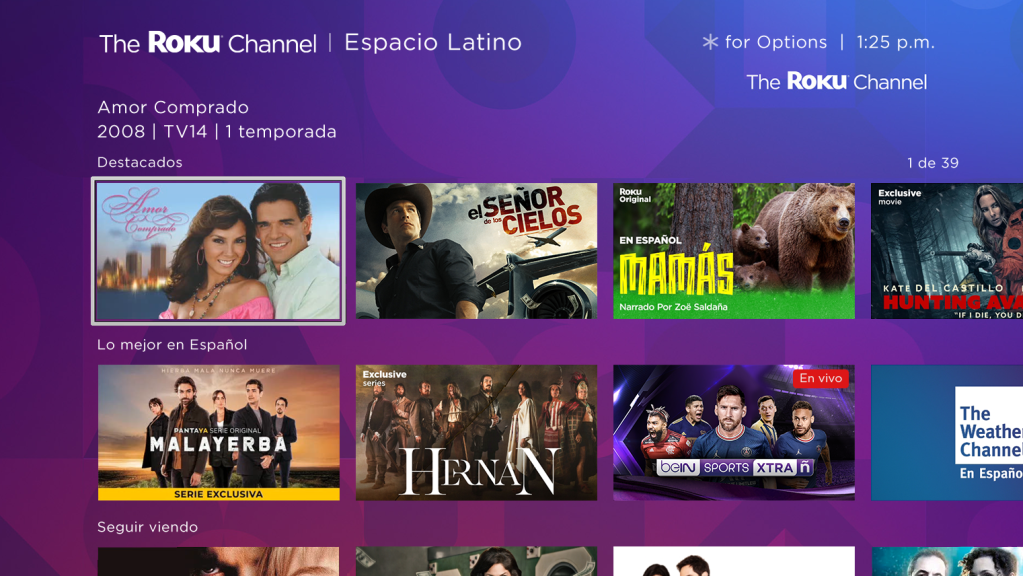 Canal Roku Espacio Latino: Streaming Gratis de Contenido en Español